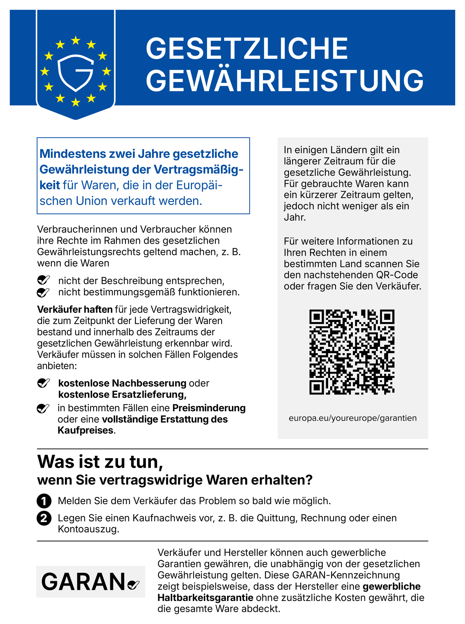 EU-Hinweis zur gesetzlichen Gewährleistung